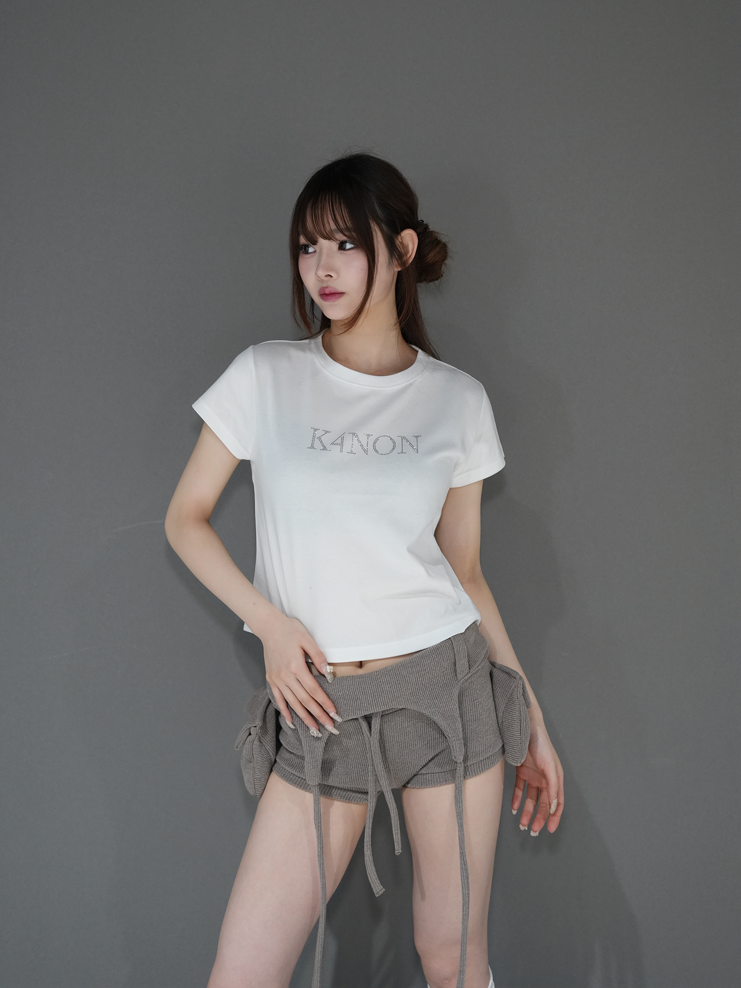 Tone-on-Tone Logo Tee / White