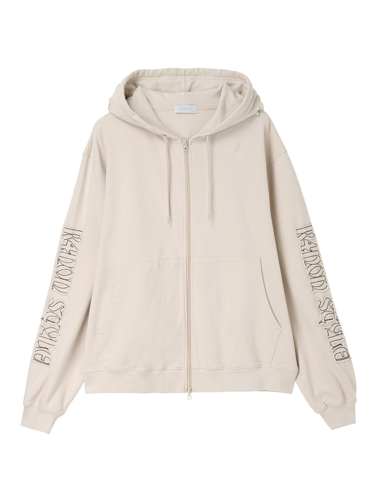 Tone-on-Tone Logo Hood Zip-up / beige / M,L – K4N0N
