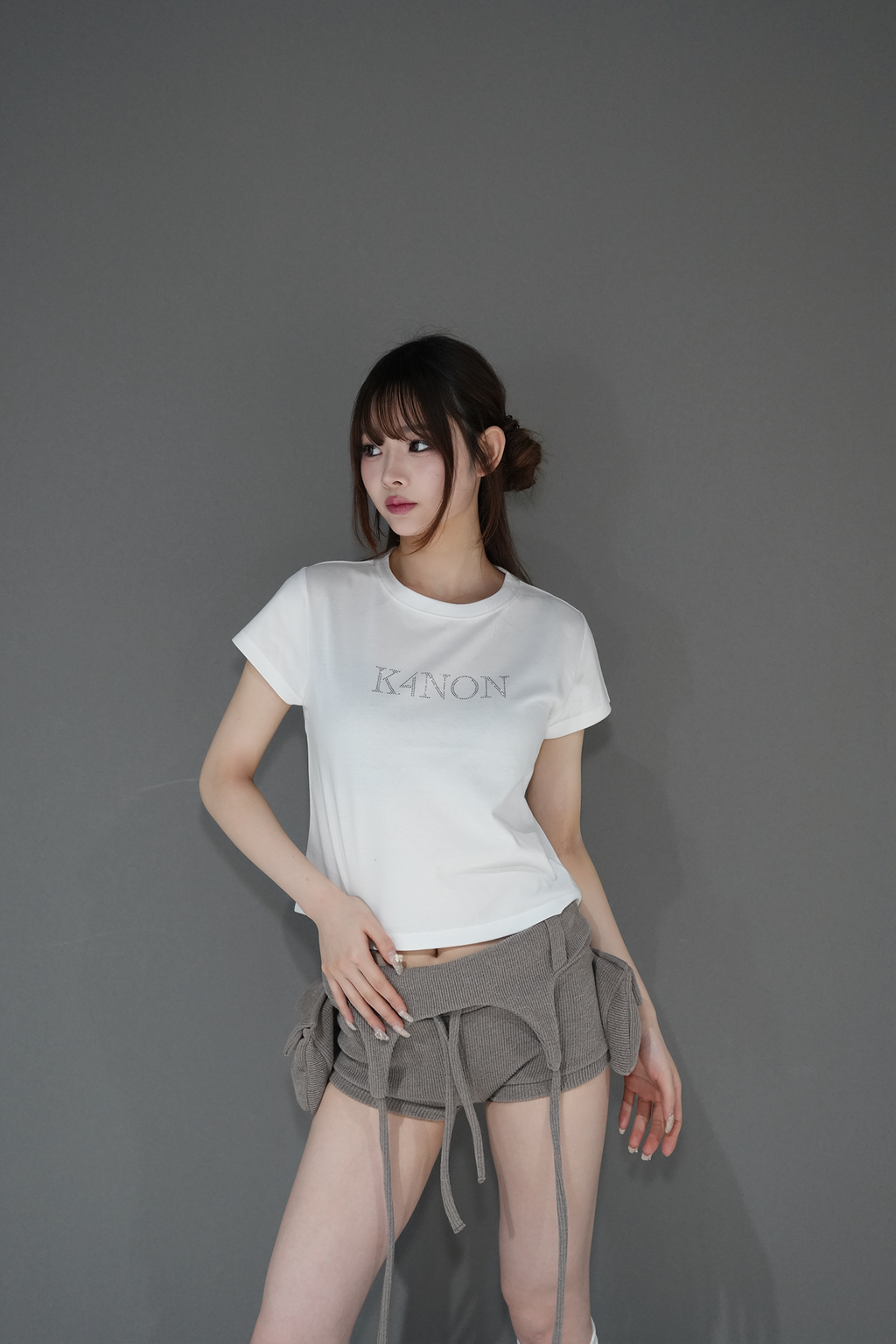 Tone-on-Tone Logo Tee / White
