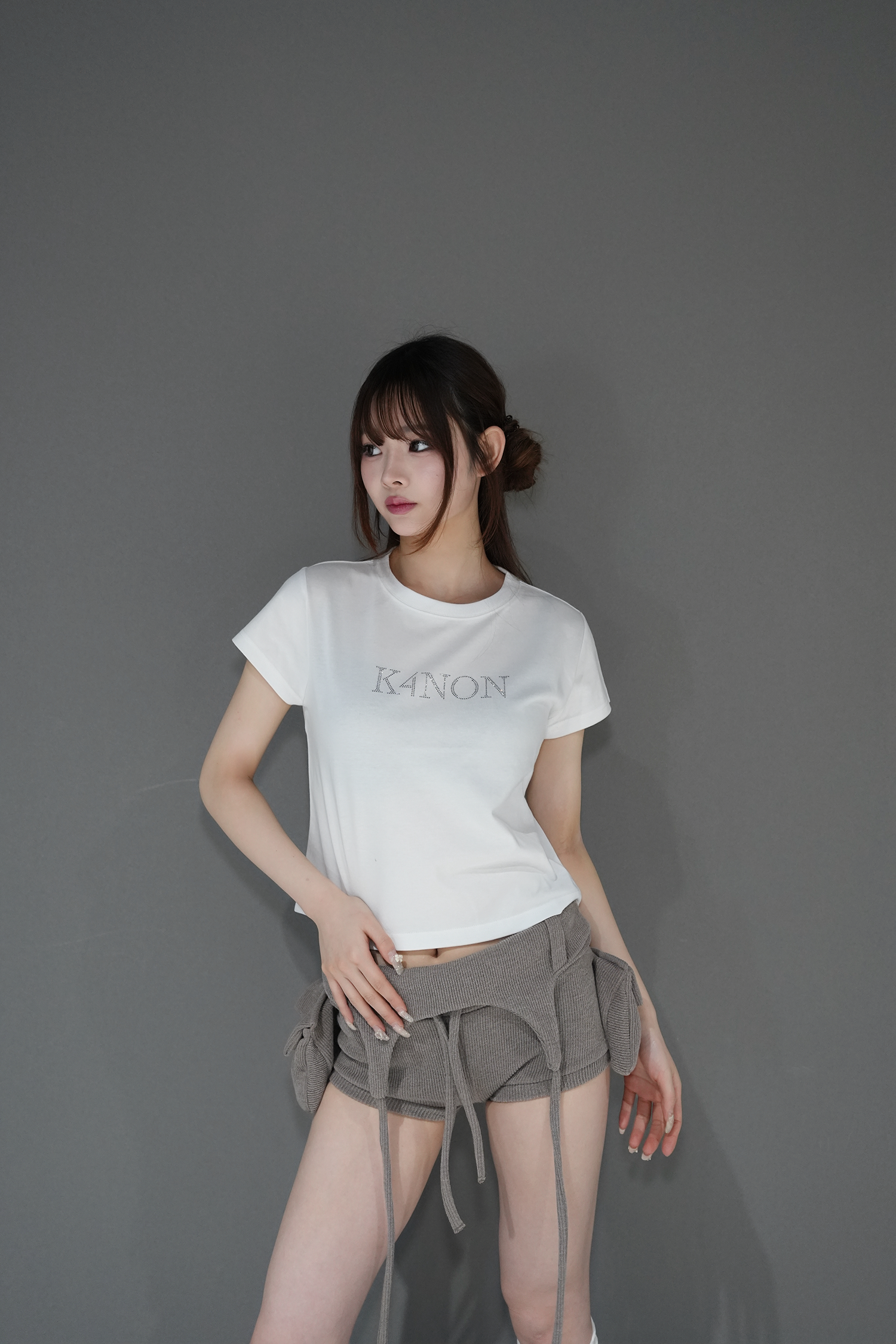 Tone-on-Tone Logo Tee / White