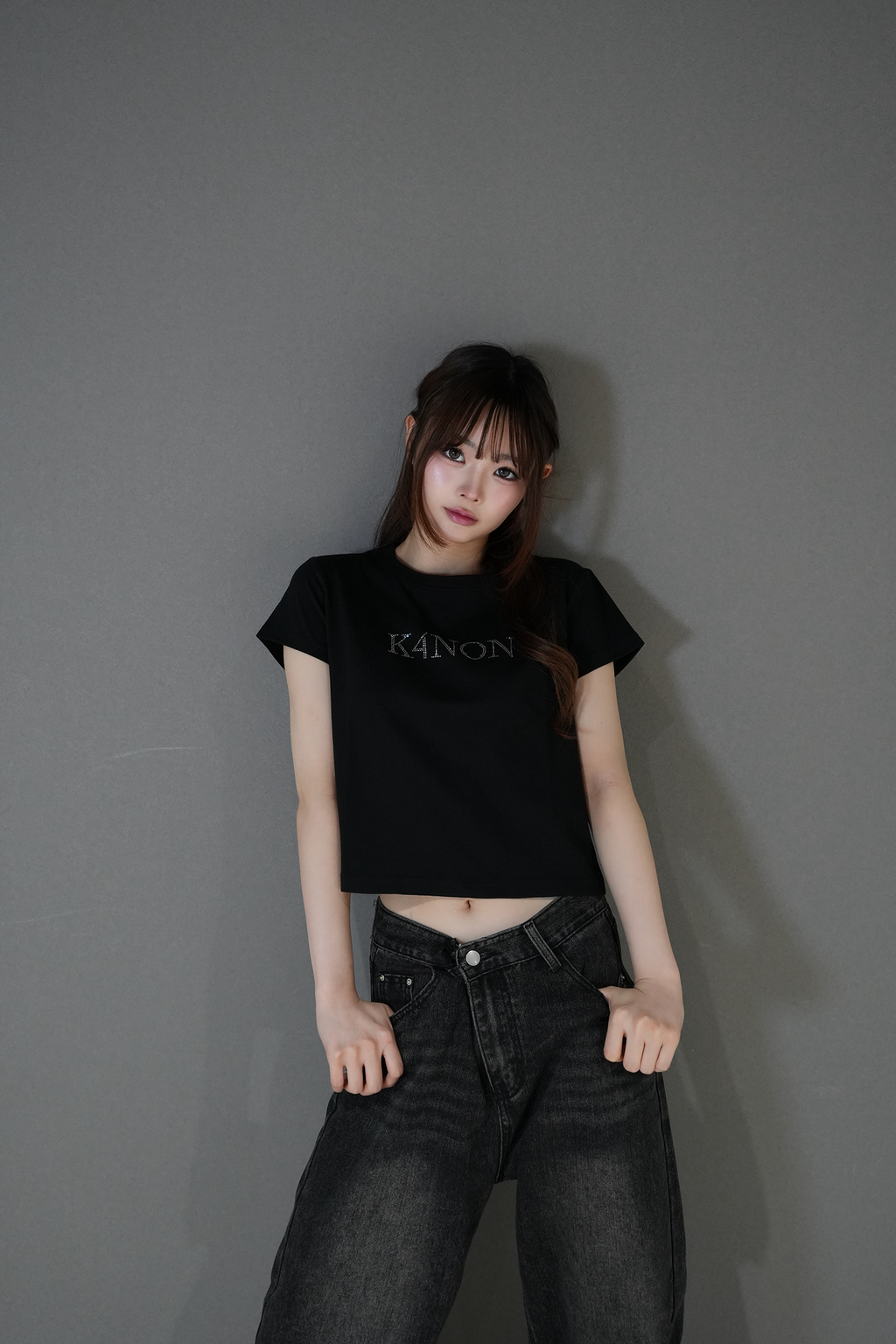 Tone-on-Tone Logo Tee / Black