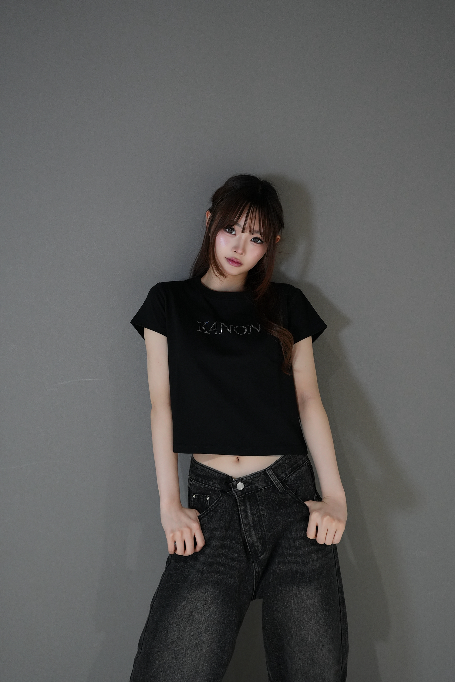 Tone-on-Tone Logo Tee / Black